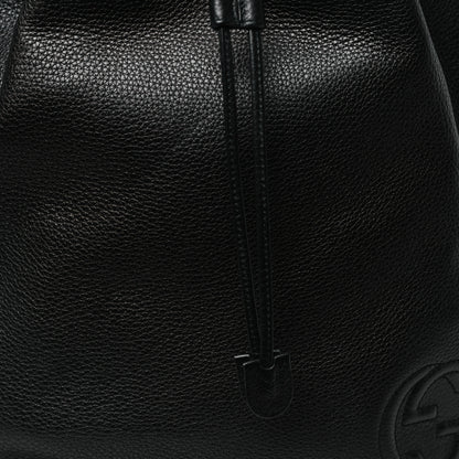 Gucci Pebbled Calfskin Small Soho Drawstring Backpack Black 8 of 10