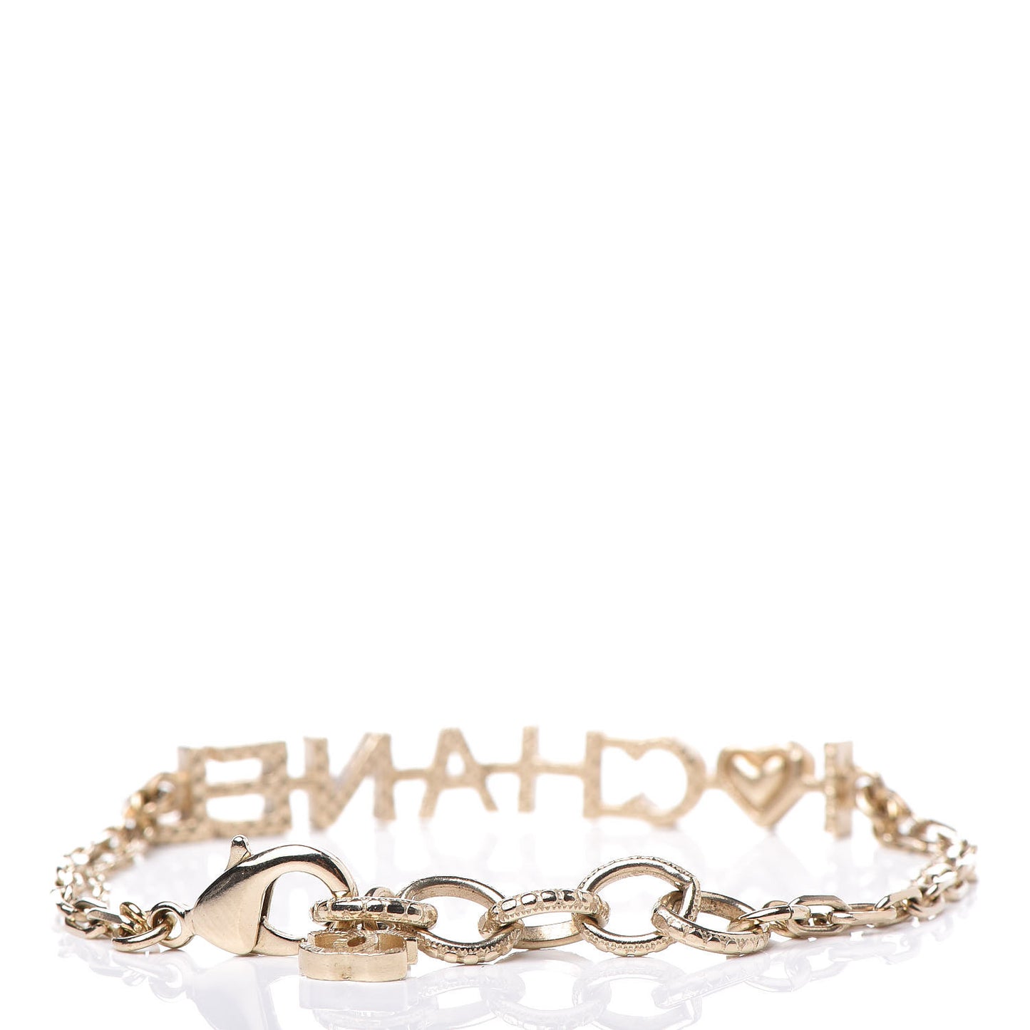 Quilted I Heart Logo Bracelet Gold