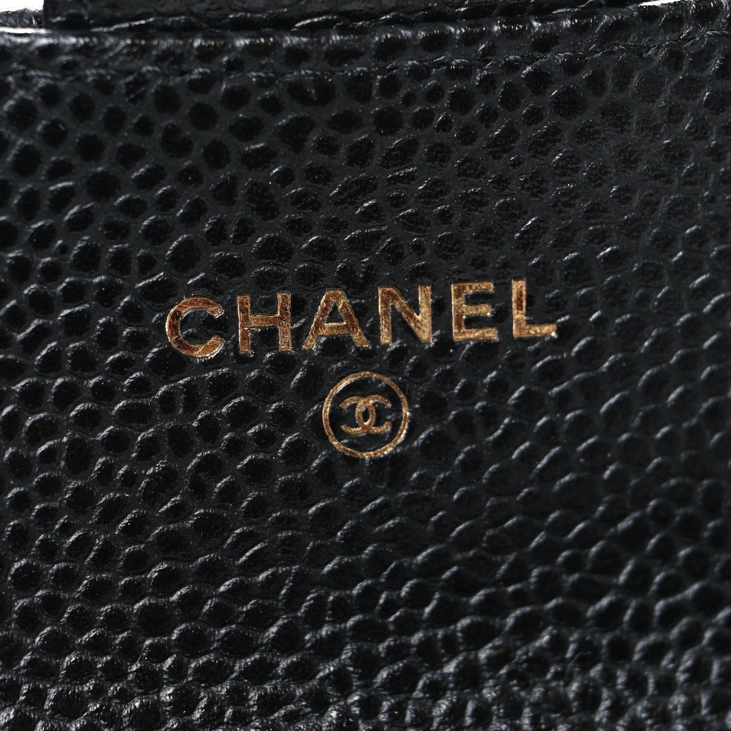 Caviar Quilted Flap Card Holder Black