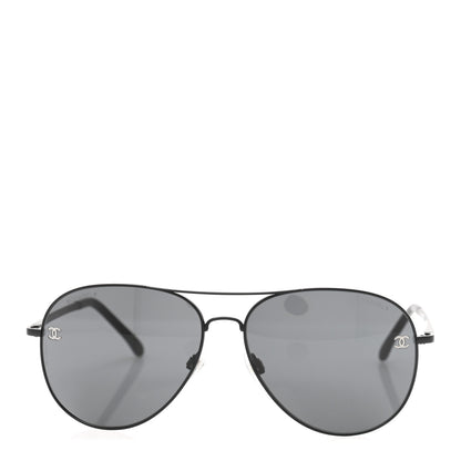 Chanel Aviator CC Sunglasses 4189-T-Q Black 2 of 8