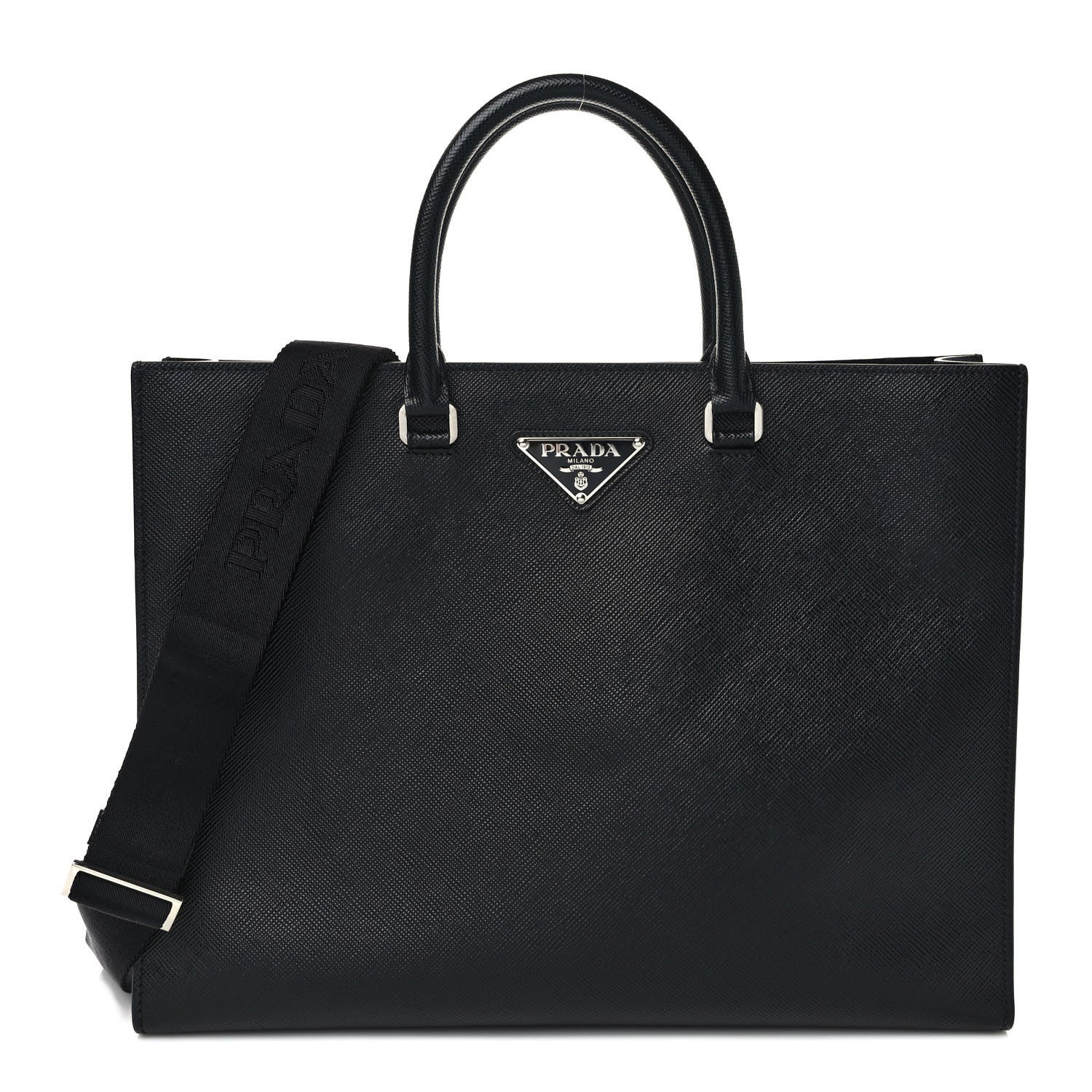 Prada Saffiano Cuir Tote Bag Black 1 of 8
