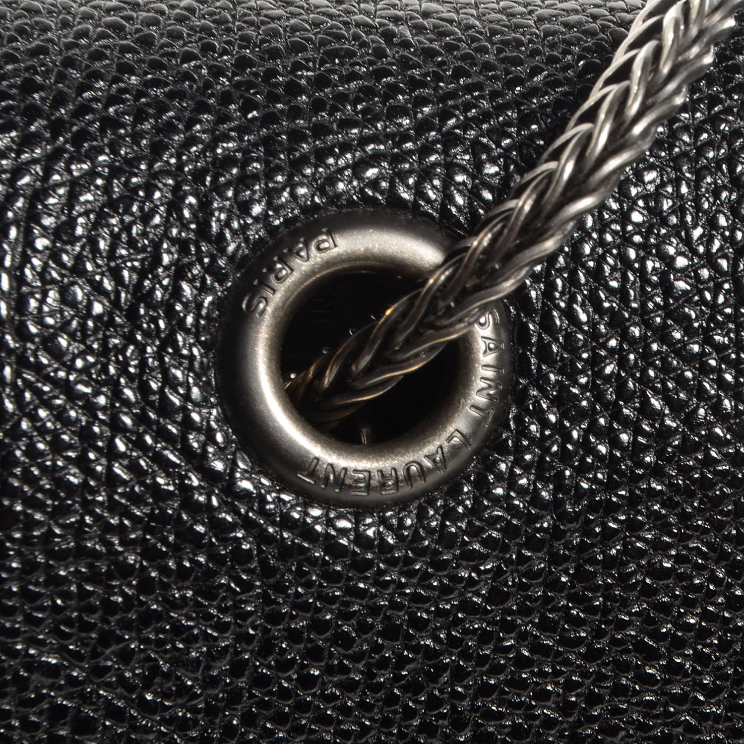 Saint Laurent Grained Leather Medium Betty Black 9 of 9