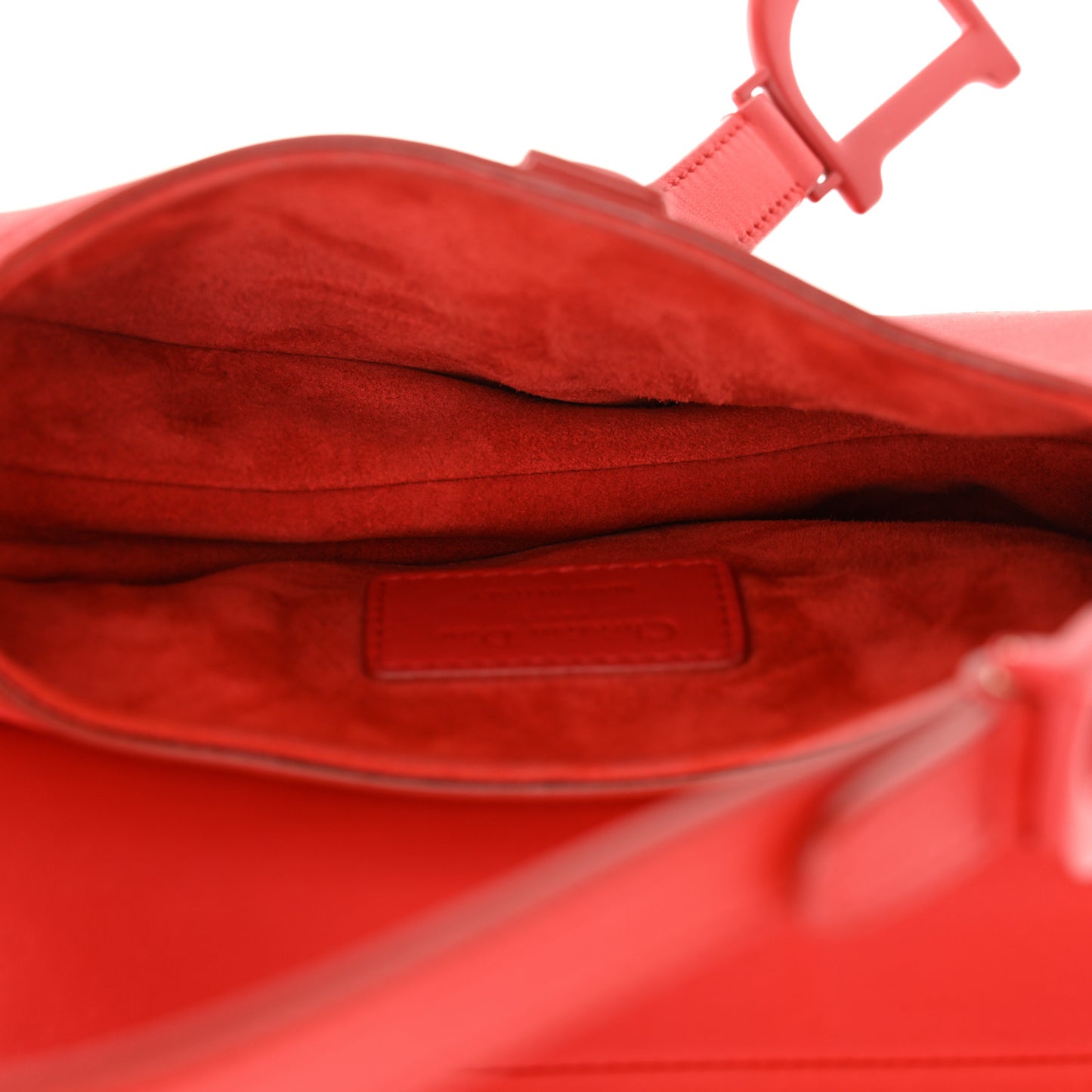 Ultra Matte Calfskin Mini Saddle Bag Red