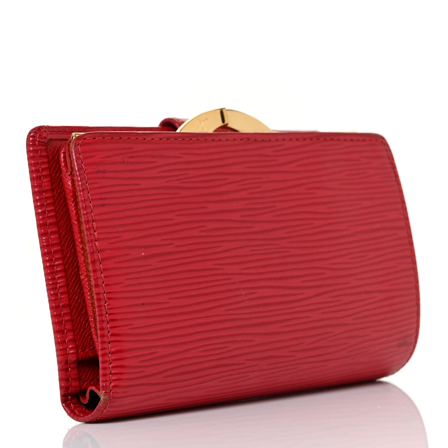 Louis Vuitton Epi French Purse Wallet Castillan Red 3 of 9