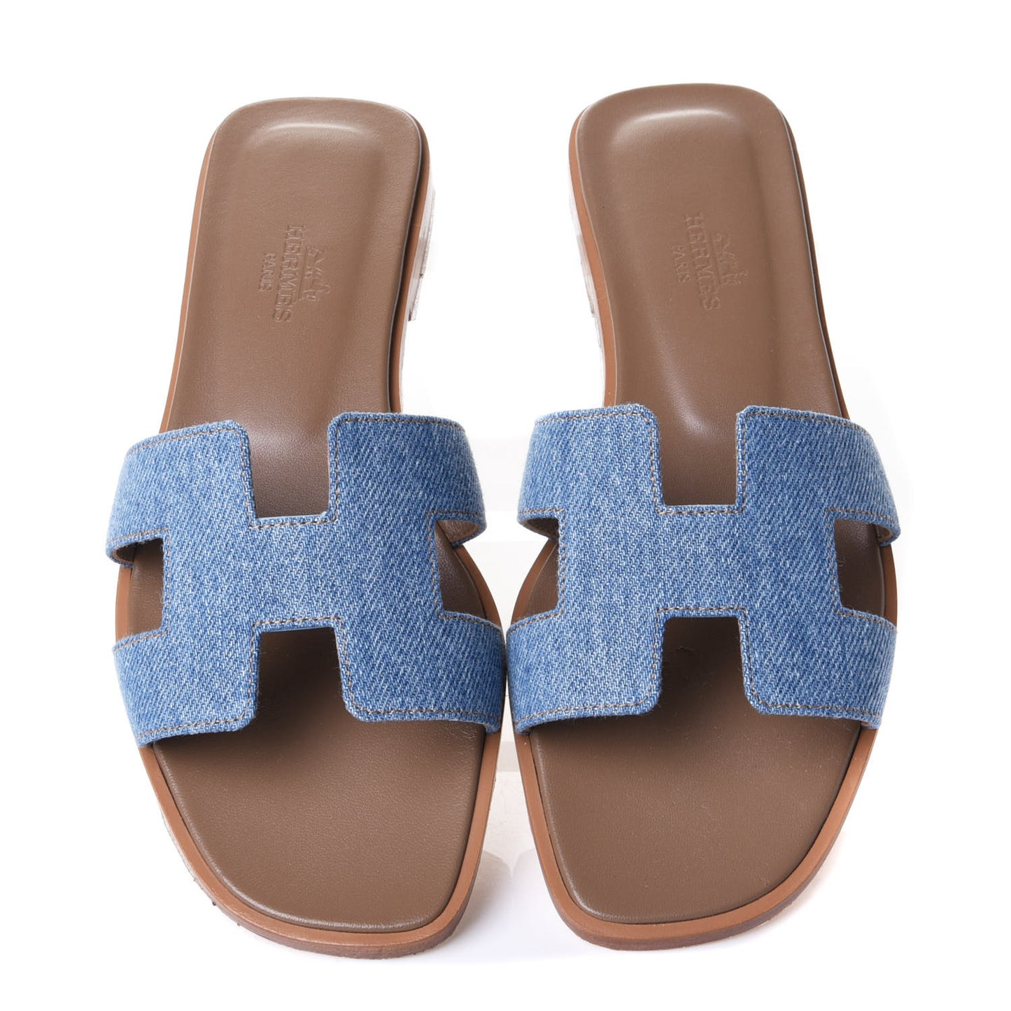 Denim Canvas Oran Sandals 35.5 Bleu Clair