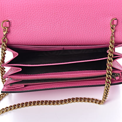 Gucci Cellarius Calfskin GG Marmont Chain Wallet Pink Tropical Flower 5 of 10