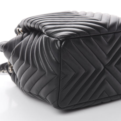 Chanel Lambskin Chevron Small Urban Spirit Drawstring Bag Black 5 of 9