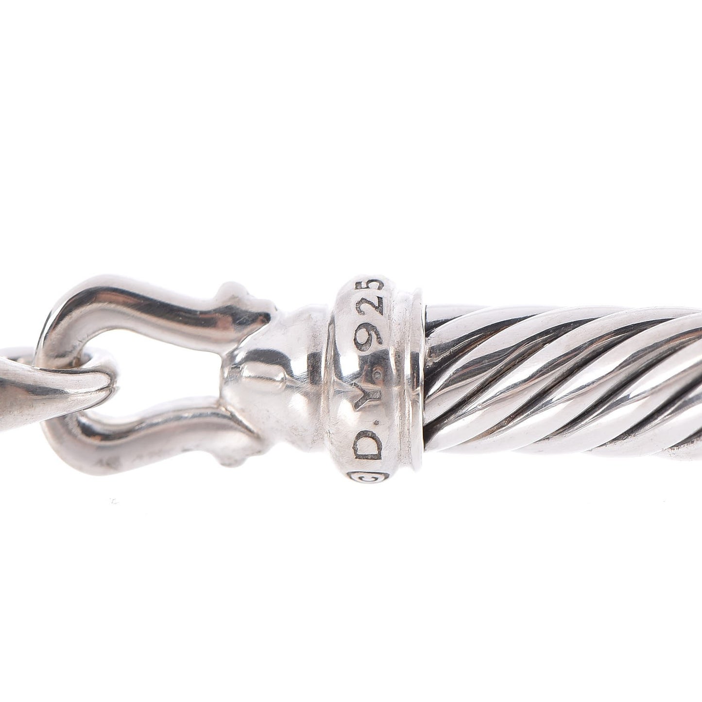 Sterling Silver Diamond 5mm Cable Buckle Bracelet