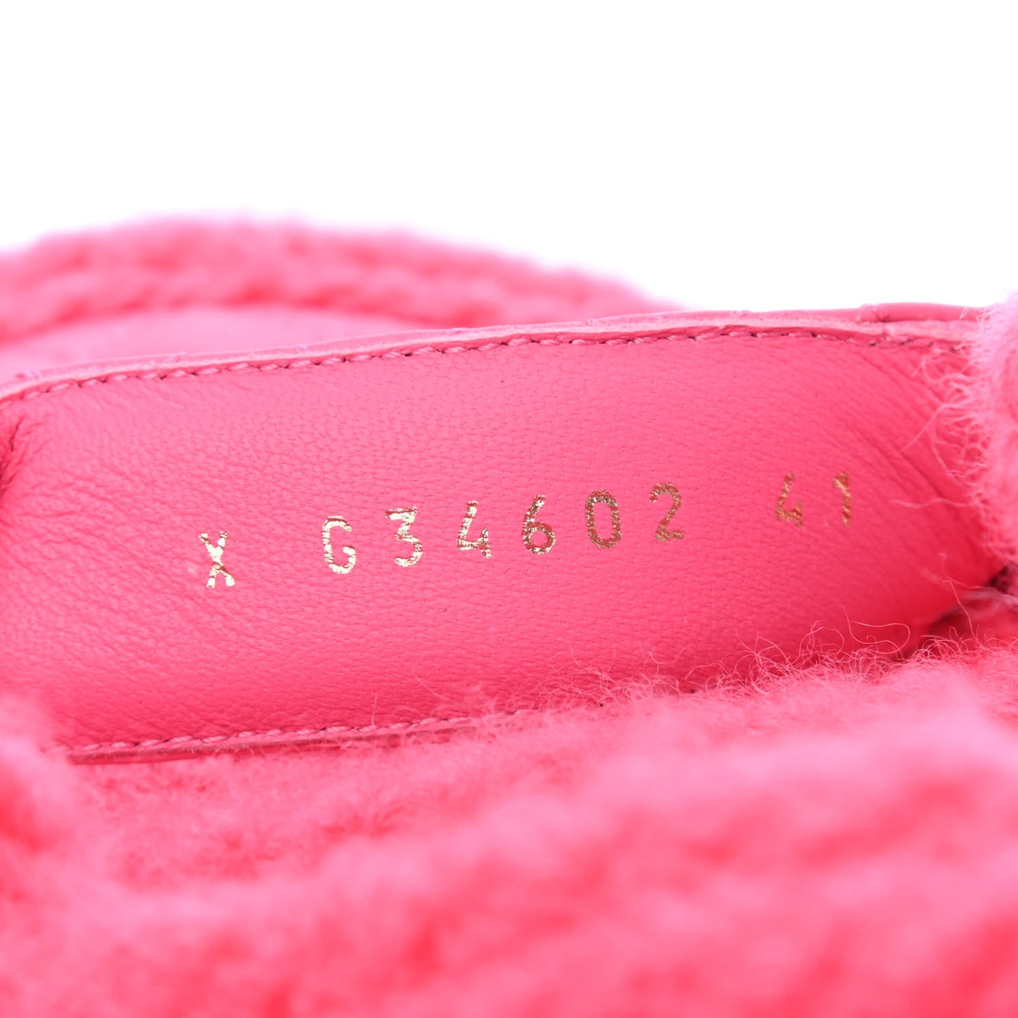 Cord Lambskin Quilted Logo Sandals 41 Pink