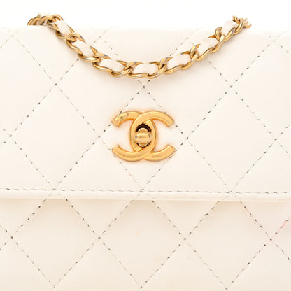 Chanel Lambskin Quilted Pearl Crush Clutch With Chain White 9 of 13