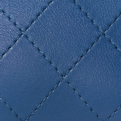 Chanel Calfskin Stitched Enamel CC Camera Case Bag Blue 7 of 9
