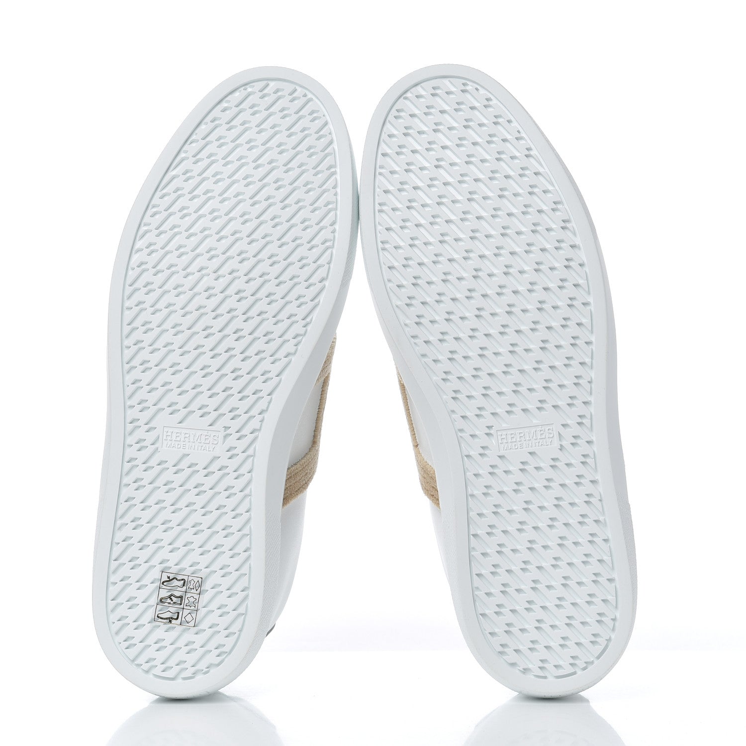 Hermes Calfskin Woolskin Womens Advantage Sneakers 38.5 White 5 of 12