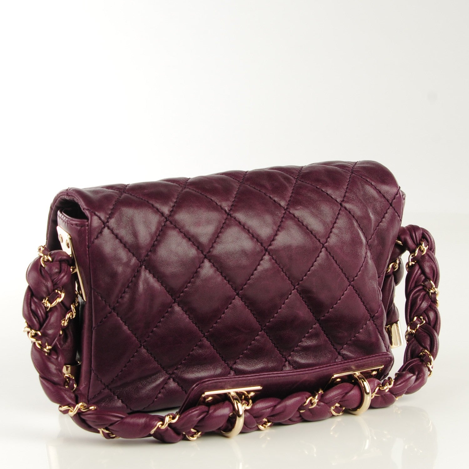 Chanel Distressed Lambskin Quilted Small Lady Braid Flap Purple 3 of 7