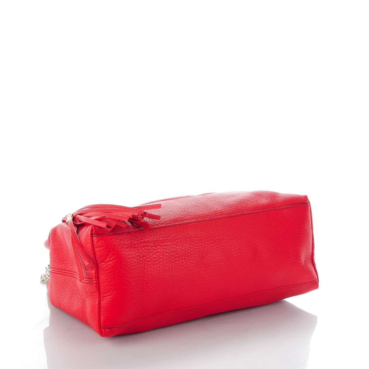 Pebbled Calfskin Medium Soho Chain Shoulder Bag Tabasco Red