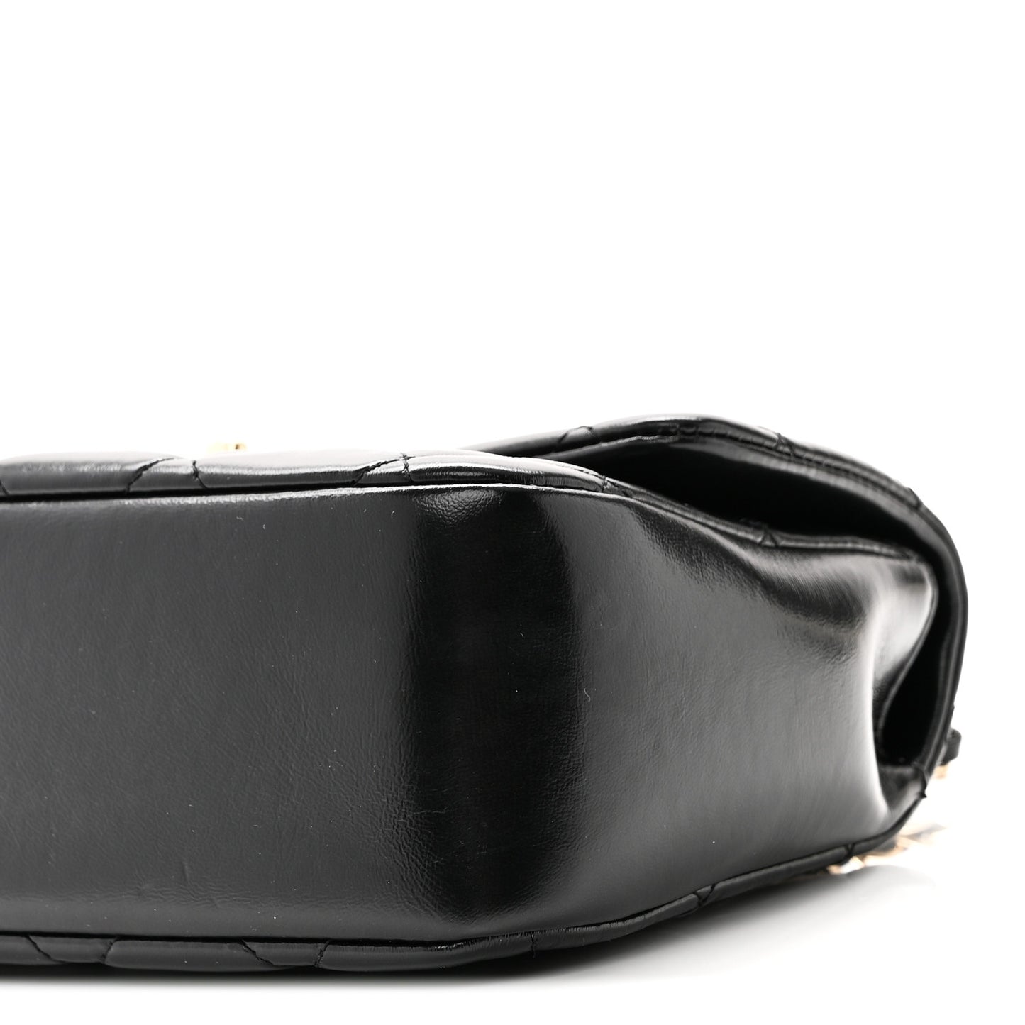 Shiny Lambskin Quilted Coco Trip Flap Bag Black