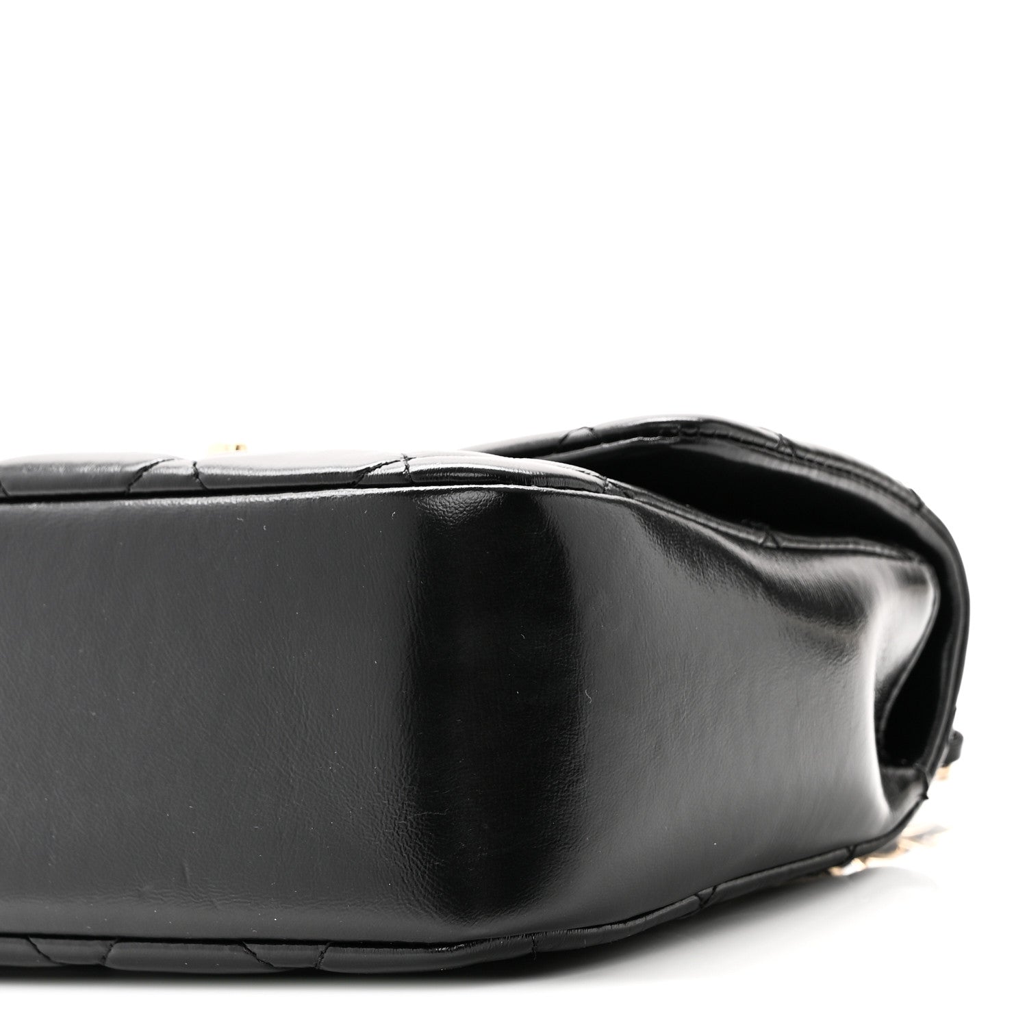 Chanel Shiny Lambskin Quilted Coco Trip Flap Bag Black 10 of 11