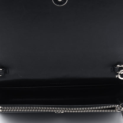 Saint Laurent Calfskin Crocodile Embossed Kate Monogram Tassel Chain Wallet Black 3 of 4