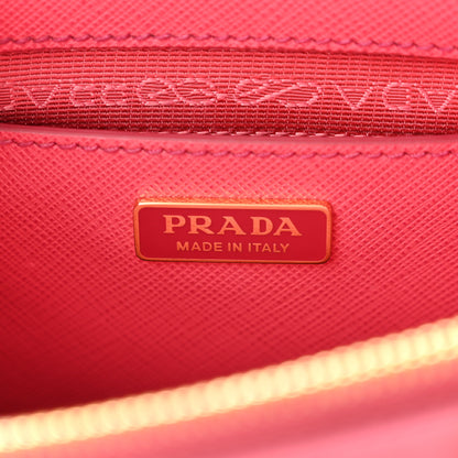 Prada Saffiano Lux Micro Galleria Double Zip Tote Peonia 6 of 10
