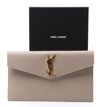 Saint Laurent Grain De Poudre Uptown Pouch Dark Beige 9 of 9