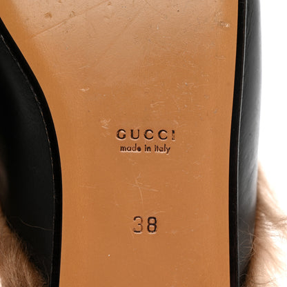 Gucci Calfskin Fur Womens Princetown Slippers 38 Black 6 of 11