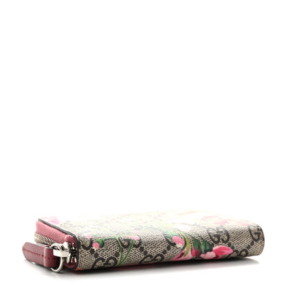Gucci GG Supreme Monogram Blooms Zip Around Card Case Wallet Beige Multicolor Dry Rose 4 of 8