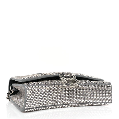Balenciaga Strass Suede Hourglass Chain Bag Smoke Grey Crystal 4 of 8