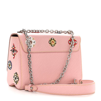 Louis Vuitton Epi Mechanical Flowers Twist Shoulder Bag MM Rose Ballerine 2 of 9