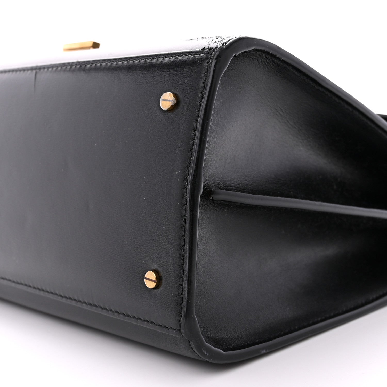 Saint Laurent Smooth Calfskin Medium Classic Monogram Cassandra Top Handle Black Rouge Legion 10 of 19