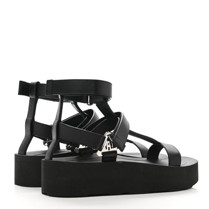 Hermes Calfskin Womens Enid Sandals 36 Black 4 of 10
