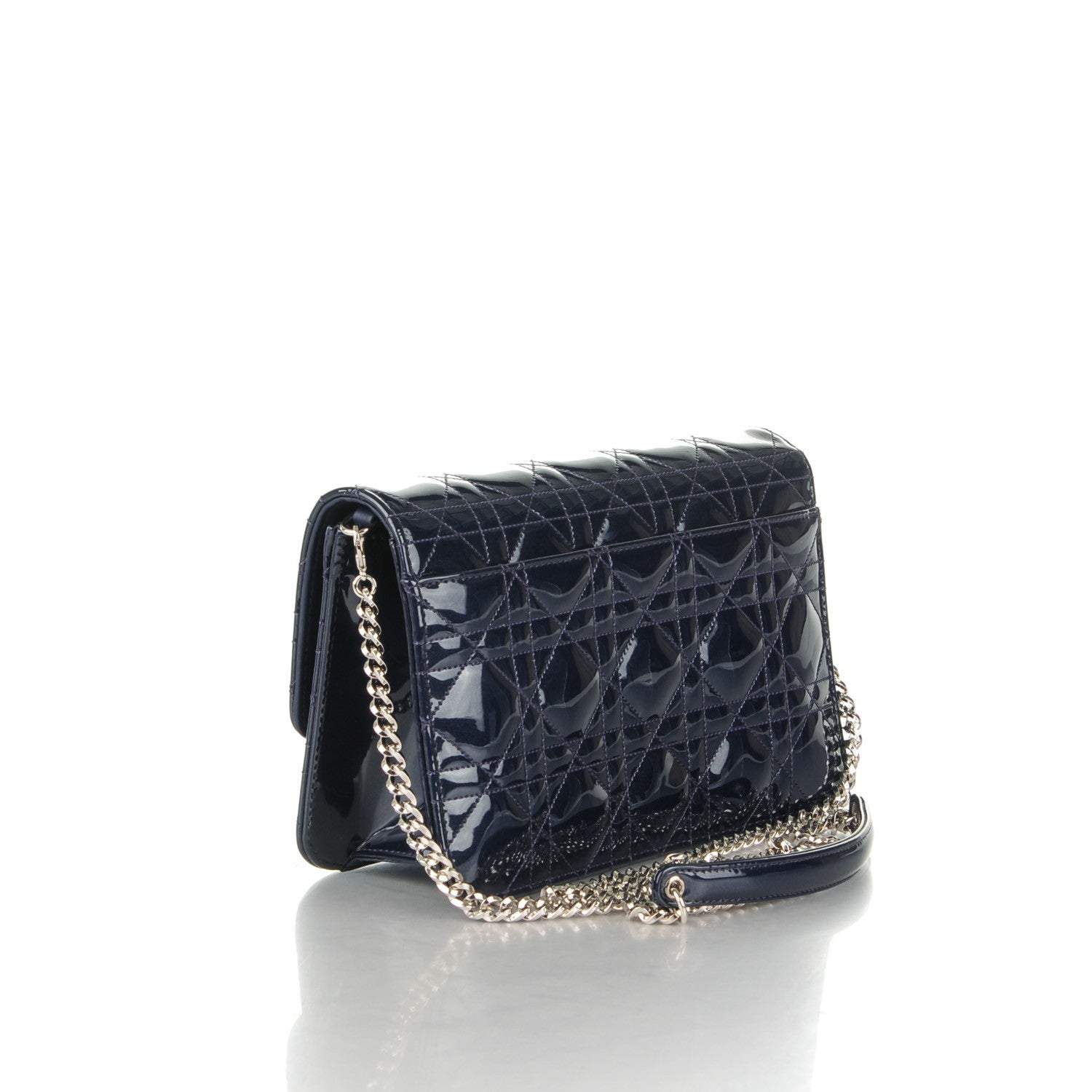 Christian Dior Patent Cannage Large Miss Dior Promenade Pouch Midnight Blue 3 of 7