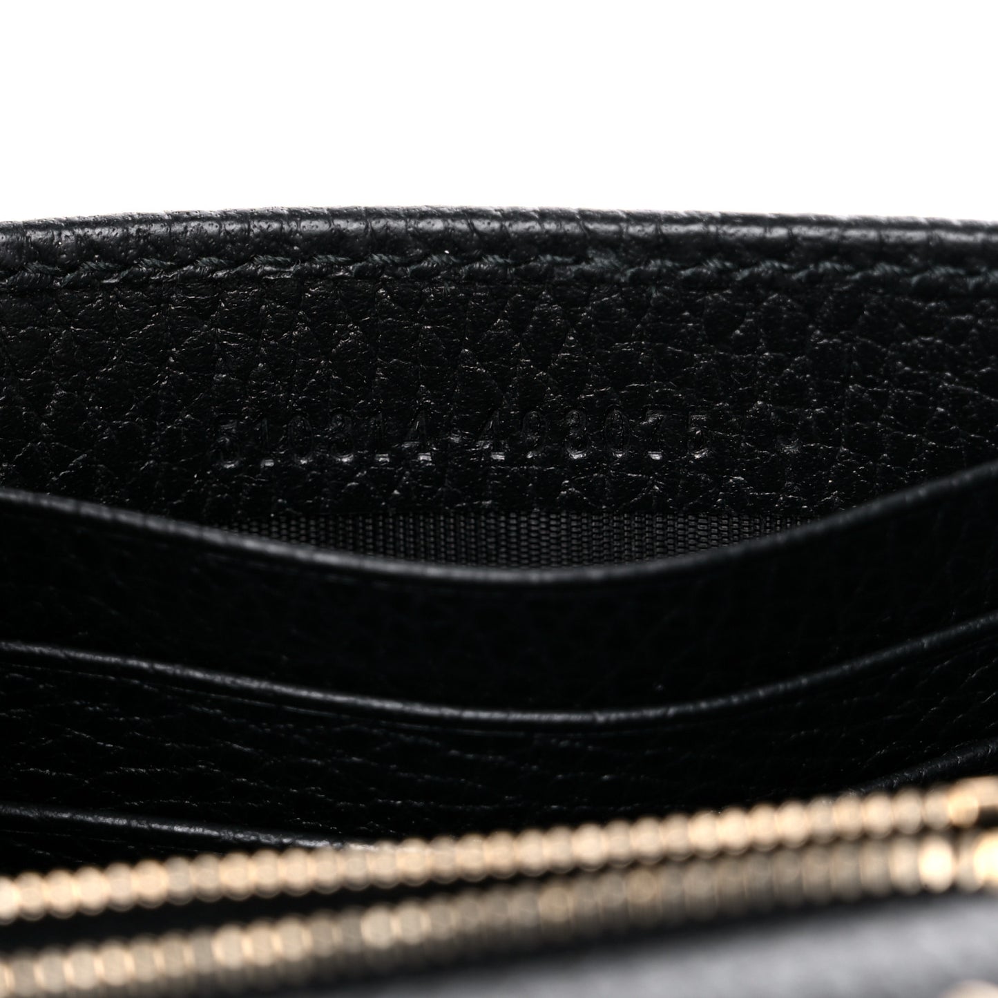 Dollar Calfskin Interlocking G Chain Wallet Black