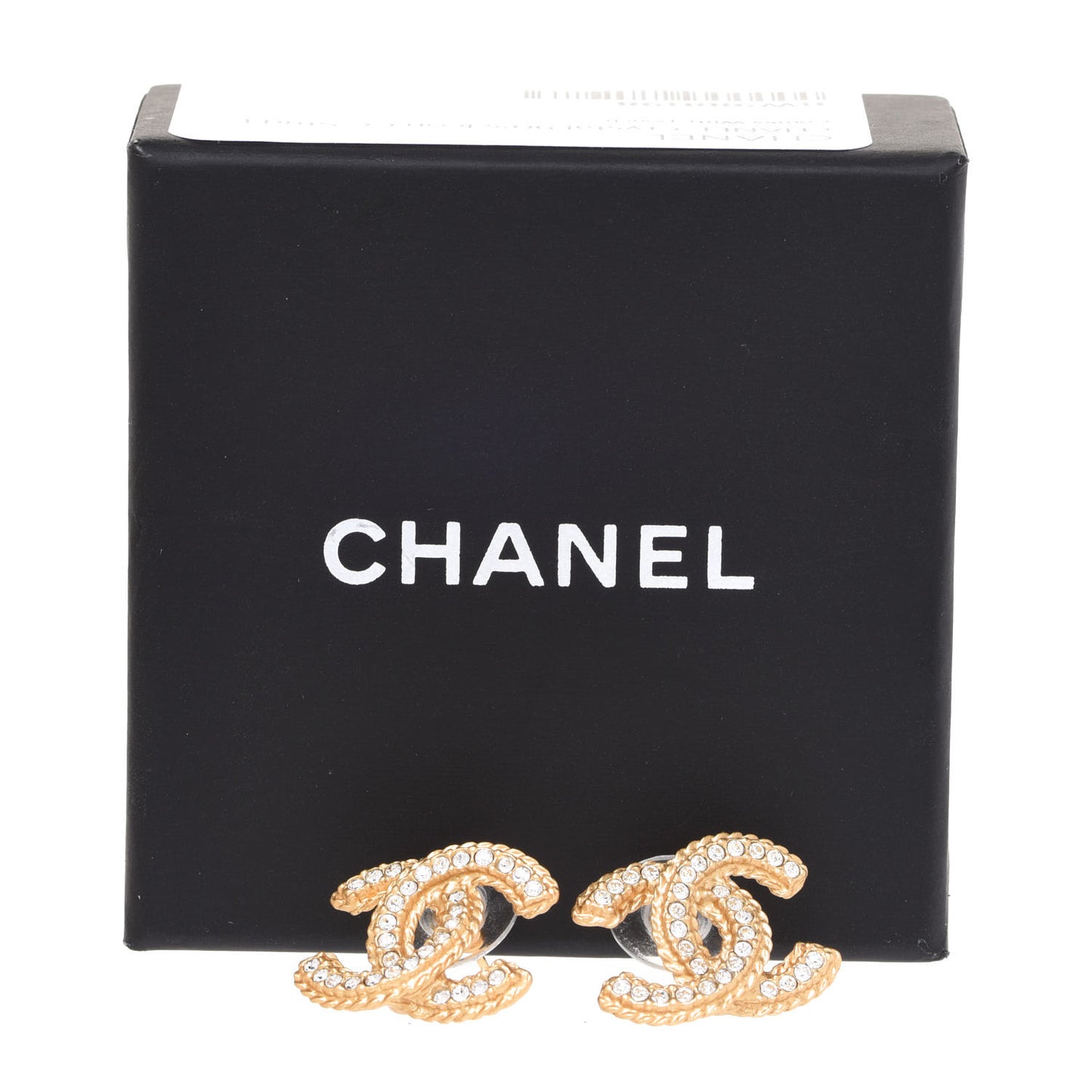 Crystal 90’s Icon CC Stud Earrings Gold