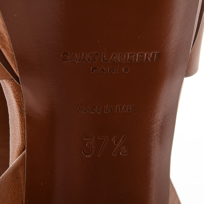 Saint Laurent Calfskin Tribute 75 Platform Sandals 37.5 Amber 6 of 8