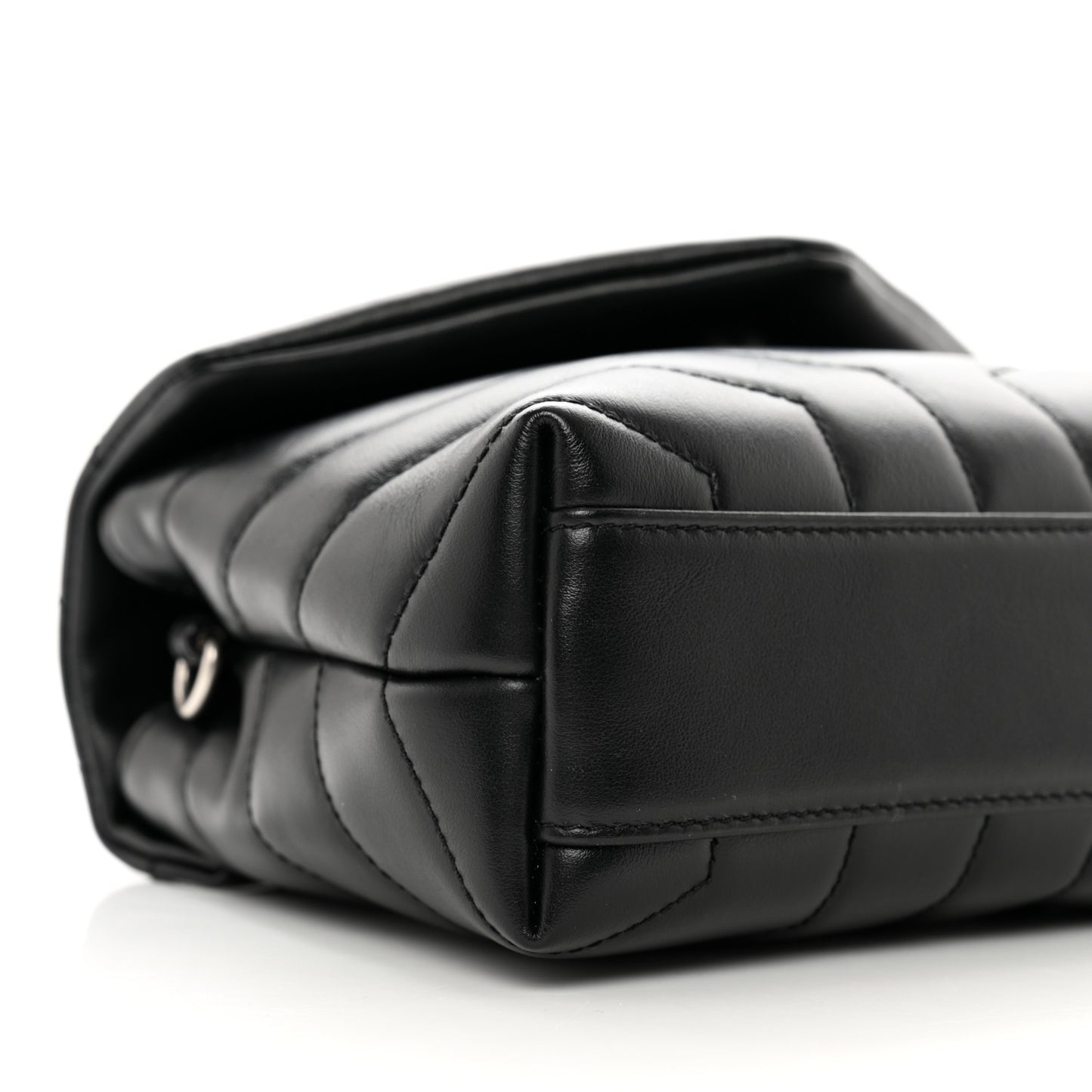 Calfskin Y Quilted Monogram Toy Loulou Crossbody Bag Black