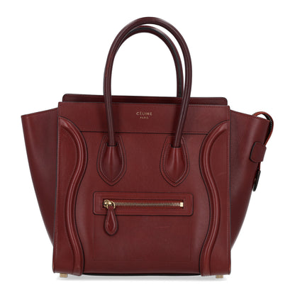 Celine Smooth Calfskin Micro Luggage Burgundy 1 of 21