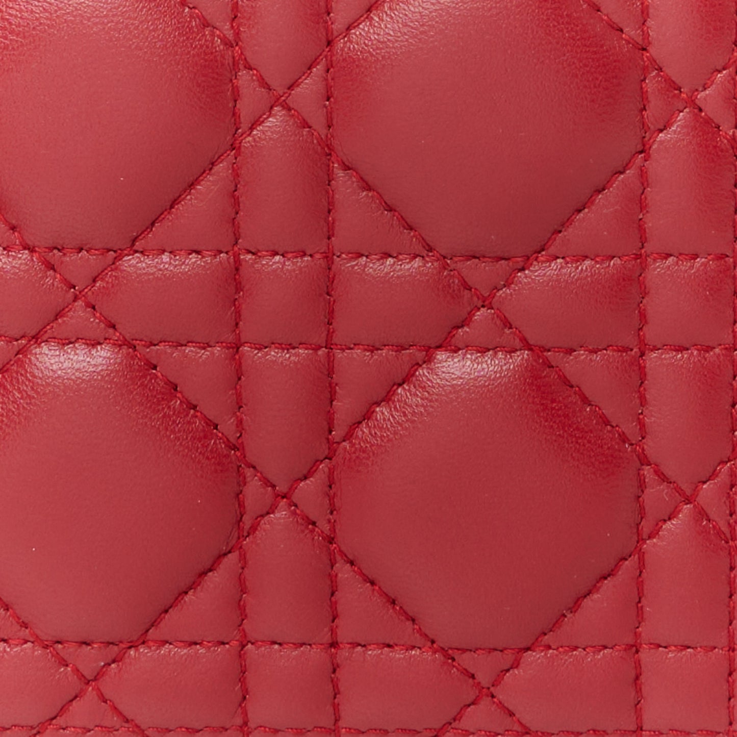 Lambskin Cannage Mini Lady Dior Red