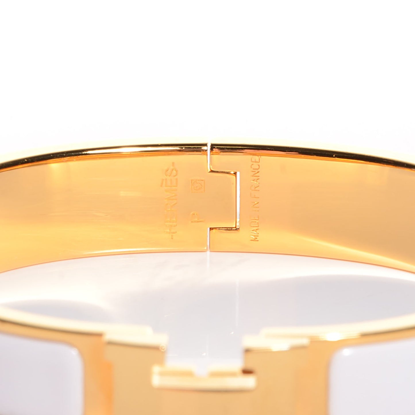 Enamel Narrow Clic H Bracelet PM White