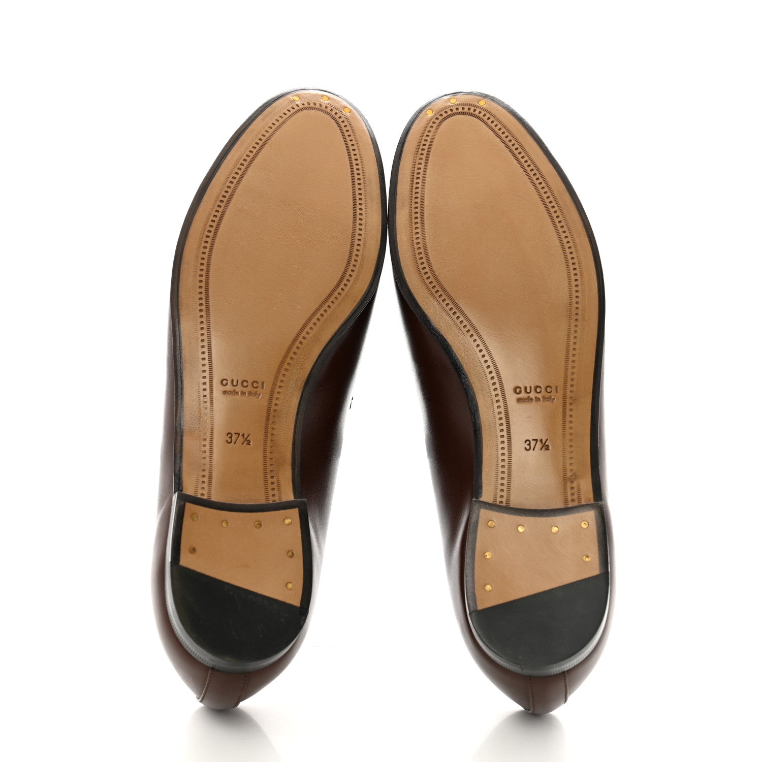 Gucci Calfskin Womens Jordaan Loafers 37.5 Sweet Chestnut 6 of 10