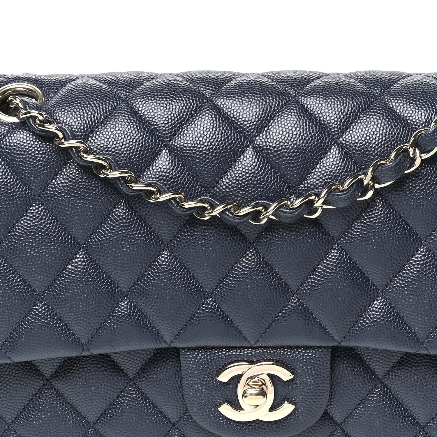 Chanel Caviar Quilted Medium Double Flap Navy 8 of 11