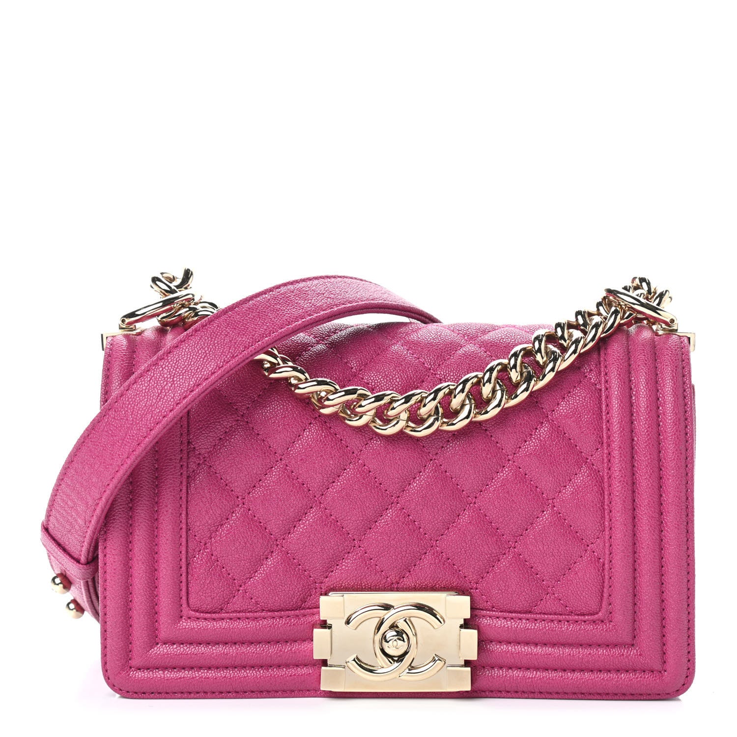 Chanel Caviar Quilted Small Boy Flap Fuchsia 1 of 9
