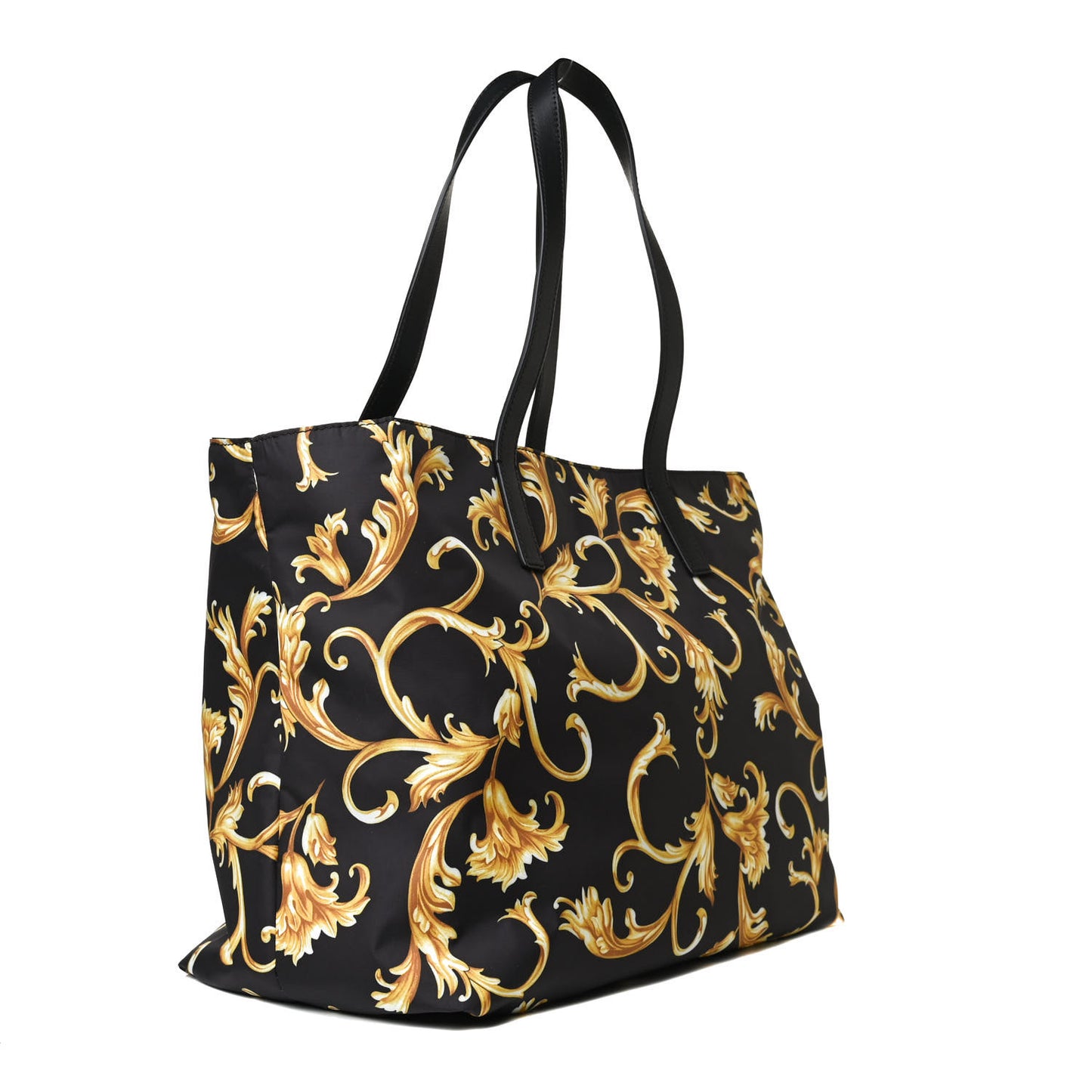 Nylon Baroque Print Tote Black