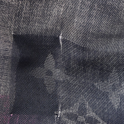 Louis Vuitton Silk Metal Wool Monogram Shawl Blue 6 of 6
