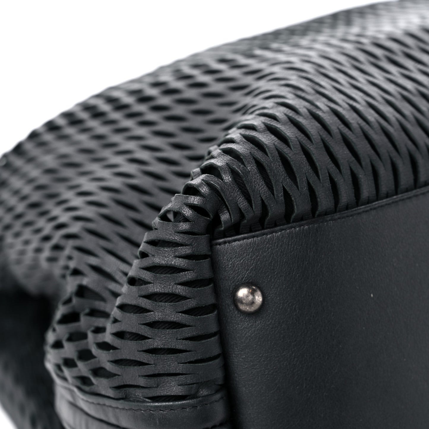 Calfskin Laser Cut Perforated CC Tote Black