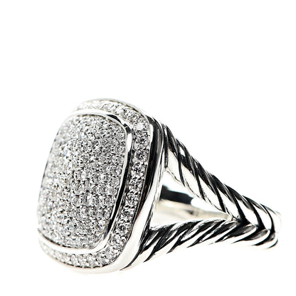 David Yurman Sterling Silver Diamond 14mm Albion Pave Ring 52 6 2 of 5