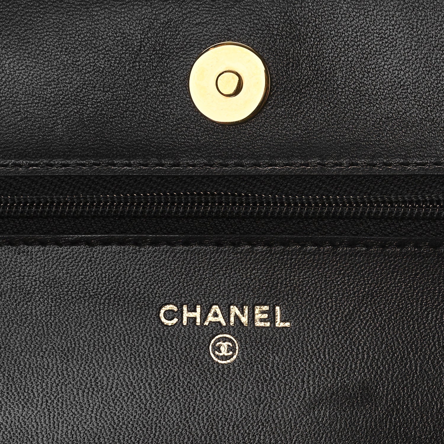 Chanel Lambskin Quilted Wallet On Chain WOC Black 6 of 10