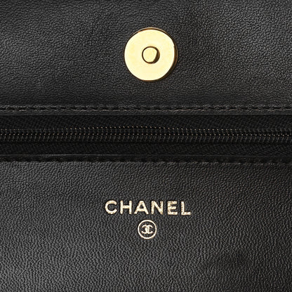 Chanel Lambskin Quilted Wallet On Chain WOC Black 6 of 10