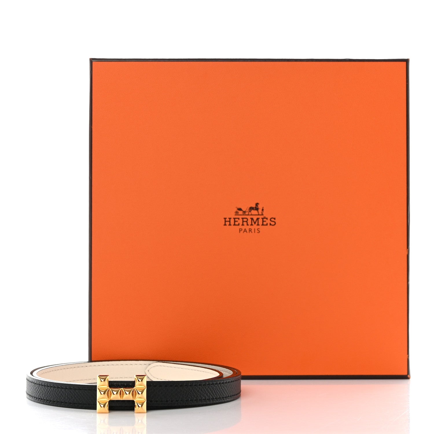 Hermes Epsom Swift 13mm H Medor Belt 65 Craie Black 6 of 6