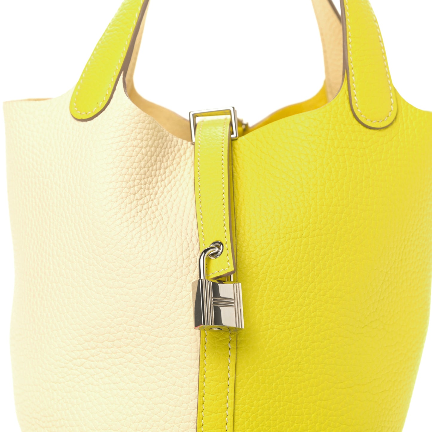 Taurillon Clemence Casaque Picotin Lock 18 PM Lime Nata