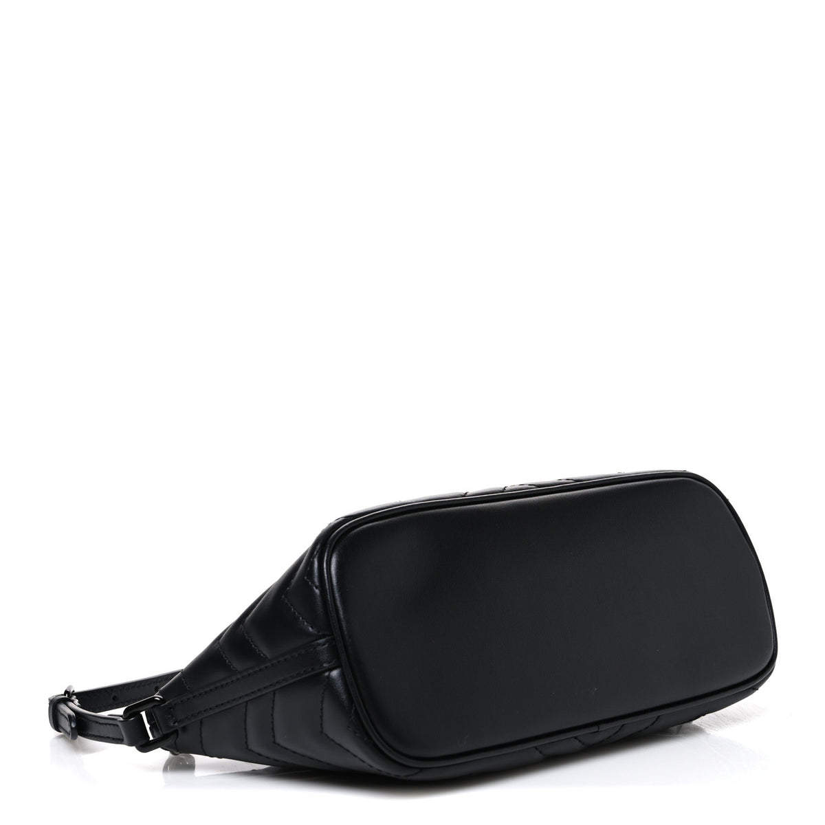 Gucci Calfskin Matelasse Chevron Monochrome GG Marmont Sling Shoulder Bag Black 4 of 10