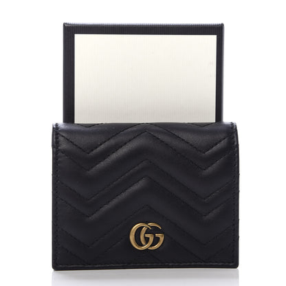Gucci Calfskin Matelasse GG Marmont Card Case Wallet Black 10 of 10